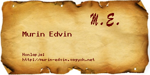 Murin Edvin névjegykártya